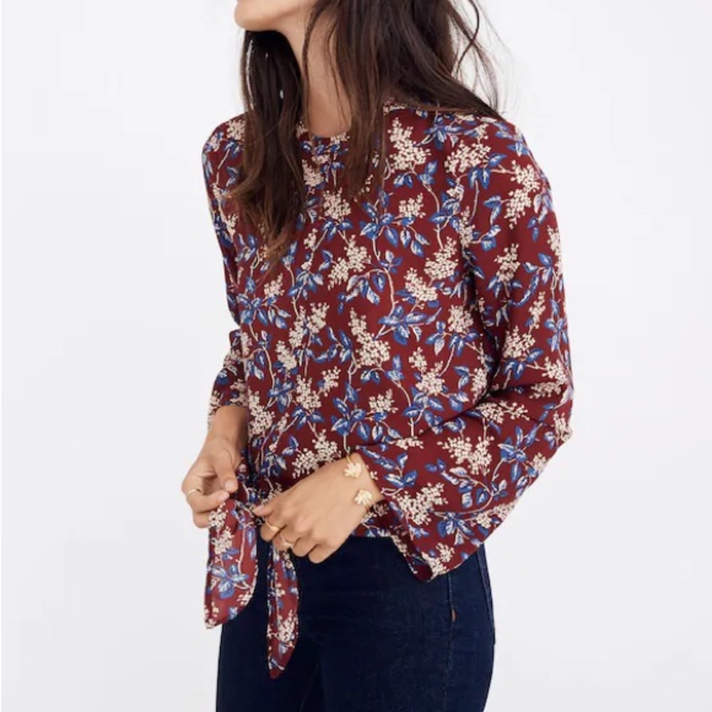 Madewell Floral Burgundy Women's Top